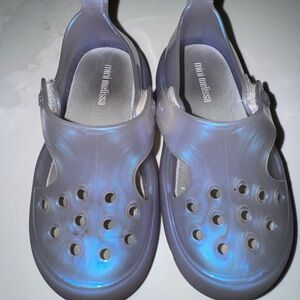 Mini Melissa Kids Shimmering Blue Water Shoes